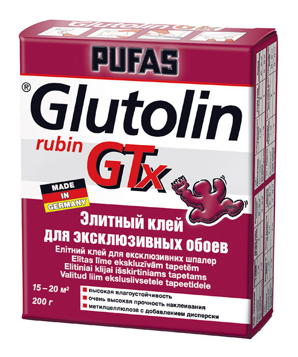 ПУФАС N390-62 Элитный клей для эксклюзивных обоев Glutolin GTX Elite 200г (25шт./кор)