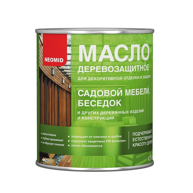 NEOMID МАСЛО ДЕРЕВОЗАЩИТНОЕ ДЛЯ МЕБЕЛИ И ИНТЕРЬЕРОВ 0,75л (12шт/кор)