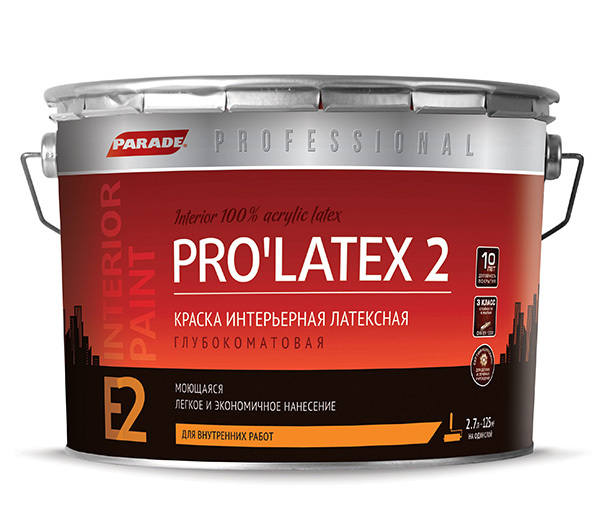 PARADE Краска латексная PRO'LATEX Е2