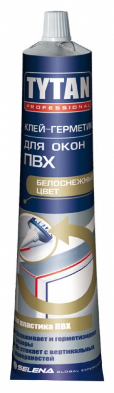 Tytan Professional Клей-герметик для окон ПВХ белый 200гр (30шт/кор)