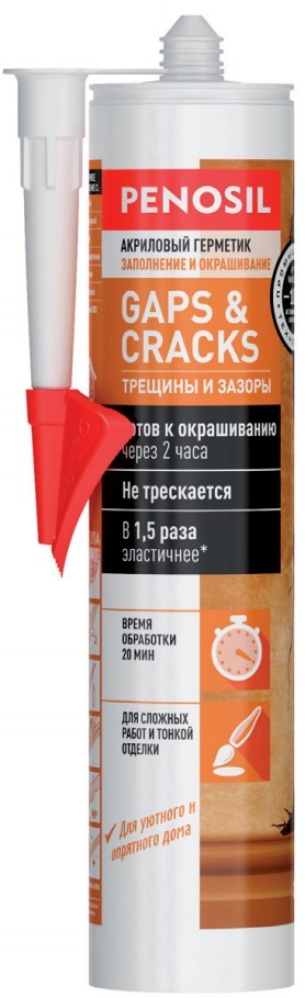 Акриловый герметик PENOSIL Gaps & Cracks Acrylic Sealant, ТРЕЩИНЫ И ЗАЗОРЫ, 310 мл (12шт/кор)