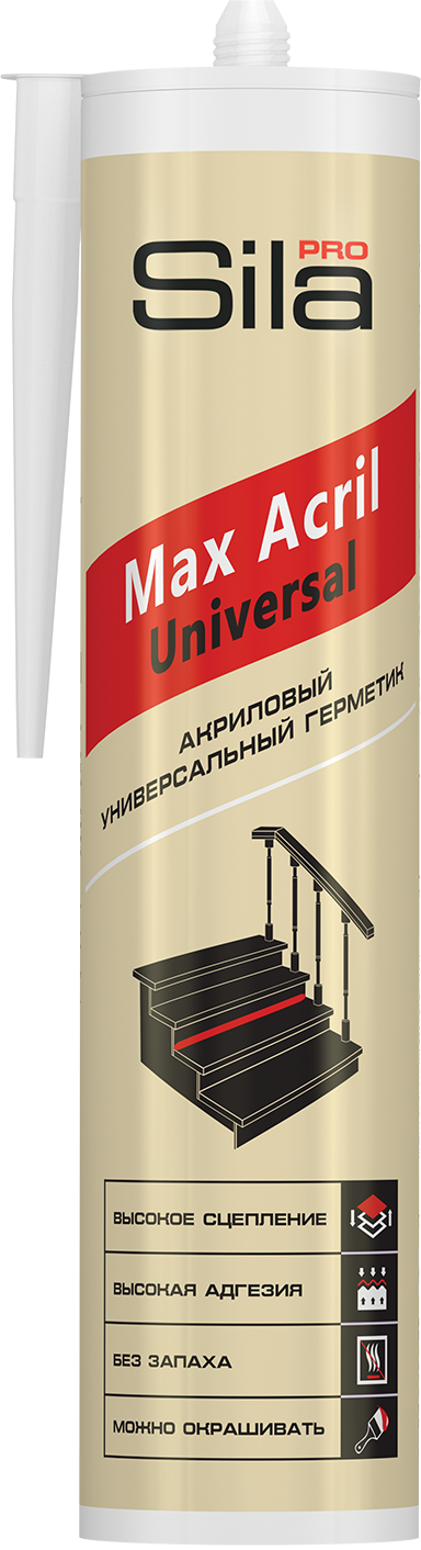 Акриловый герметик SILA PRO Max Acril белый 290мл (12шт/кор)