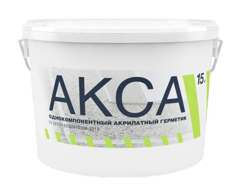 Акриловый герметик однокомпонентный Акса 15кг белый