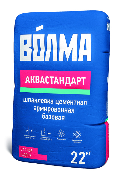 ВОЛМА Цементная шпаклевка Волма-Аквастандарт 22кг