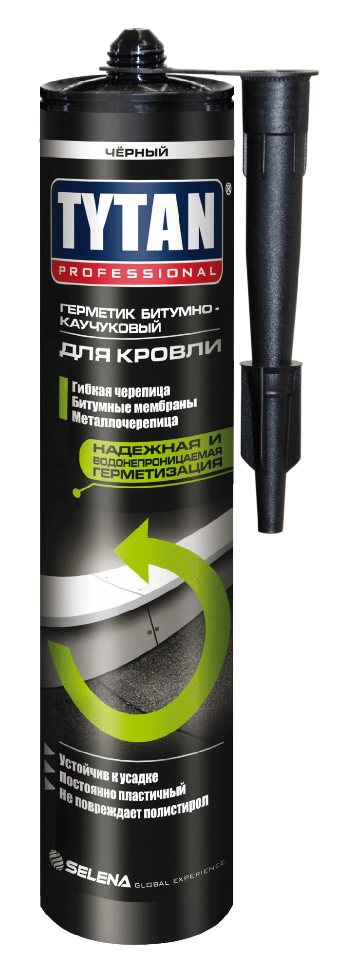 Герметик битумно-каучуковый кровельный Tytan Professional черный 310мл (12шт/кор)