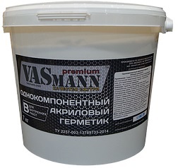 Герметик однокомпонентный акриловый для внутренних работ VASmann premium B белый 7 кг