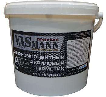 Герметик однокомпонентный акриловый для наружных работ VASmann premium A белый 7 кг