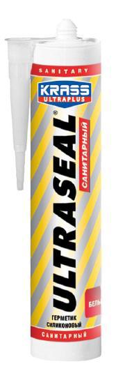 Герметик силиконовый санитарный Krass Ultraplus Ultraseal 260мл (12шт/кор)