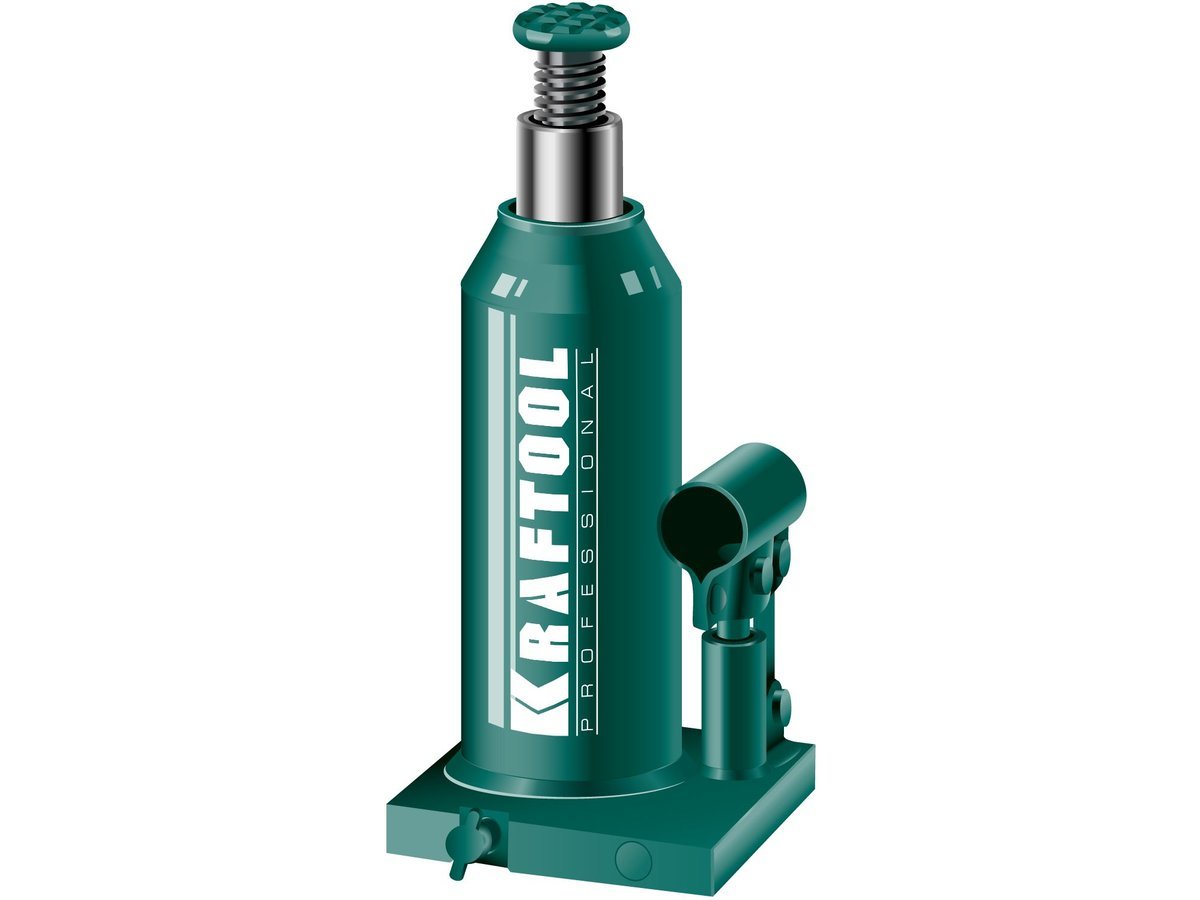 Домкрат гидравлический бутылочный Kraft-Lift, сварной, 4т, 206-393мм, KRAFTOOL