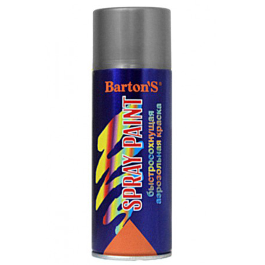 Краска аэрозольная Barton’s Spray Paint СЕРАЯ глянец RAL7046 520 мл (16шт/кор)