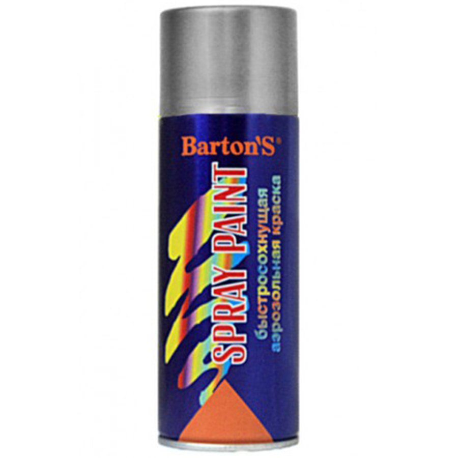 Краска аэрозольная Barton’s Spray Paint СЕРЕБРО 520 мл (16шт/кор)