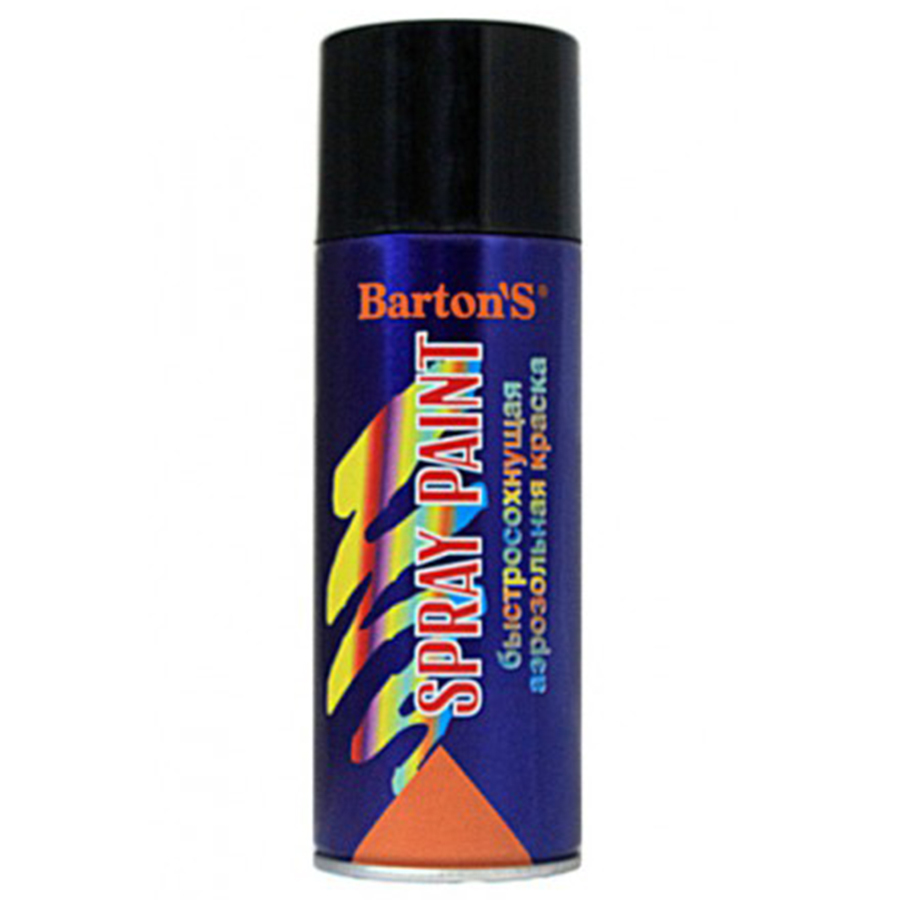 Краска аэрозольная Barton’s Spray Paint ЧЕРНАЯ глянец RAL9005 520 мл (16шт/кор)