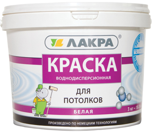 Краска в/д для потолков Лакра Белая