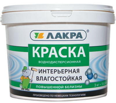 Краска интерьерная влагостойкая Лакра повышенной белизны