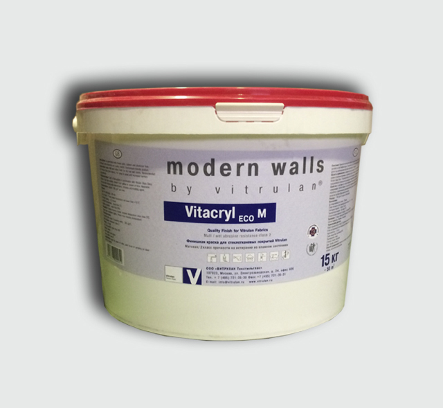 Краска моющаяся Vitacryl Eco М (Витакрил Эко М)  мат база А (15 кг)