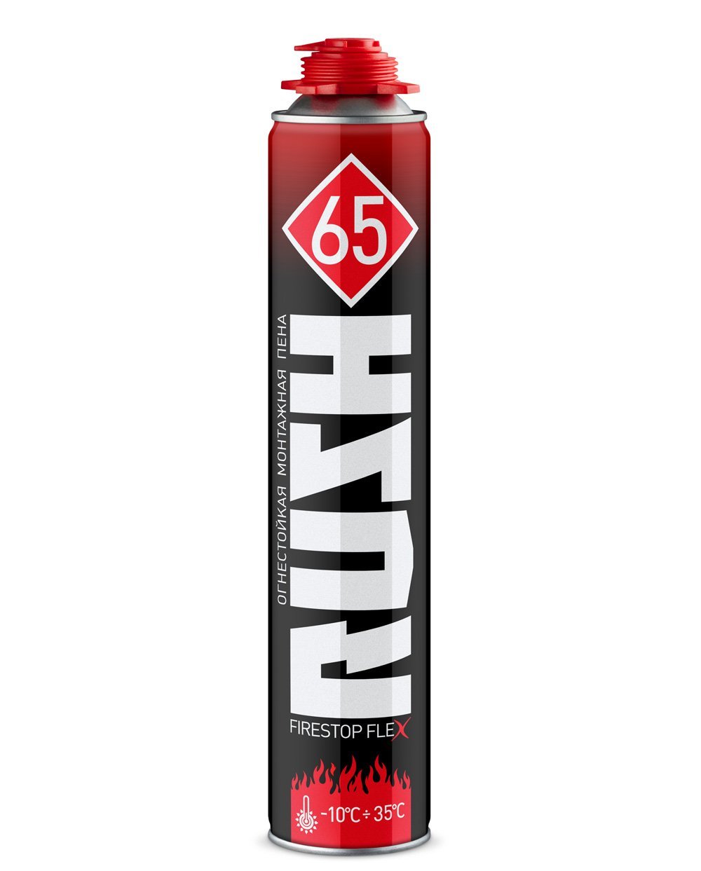 Огнестойкая монтажная профессиональная пена RUSH FIRESTOP FLEX 65 (12шт/кор)