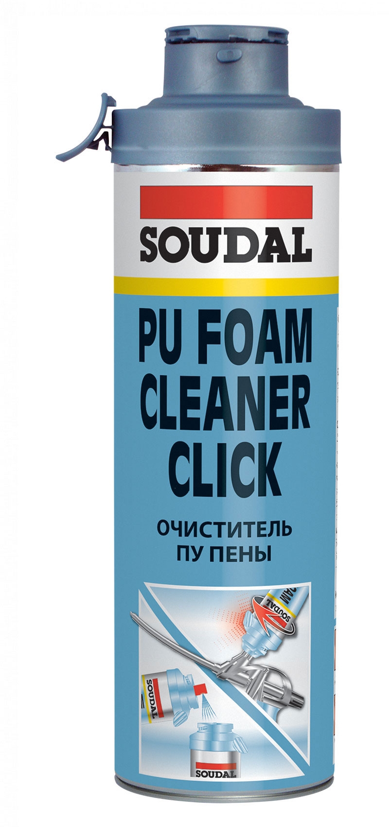 Очиститель монтажной пены Soudal Клик Клин 500мл (12шт/кор)