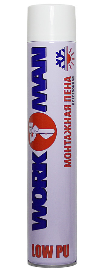 Пена бытовая WORKMAN LOW PU всесезонная 750мл (12шт/кор)