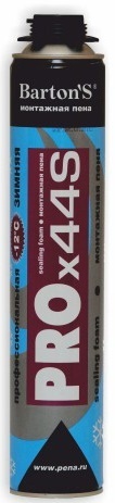 Пена монтажная Barton'S PRO x 44S зимняя профессиональная 750 мл (16шт/кор)