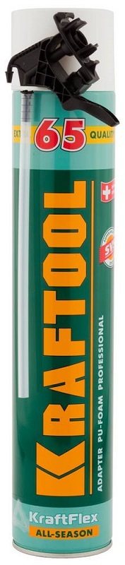 Пена монтажная KRAFTOOL PREMIUM 65 адаптерная, всесезонная, 750мл (12шт/кор)