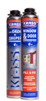 Пена монтажная KRASS Home Edition для окон и дверей пистолетная 750мл (12шт/кор)