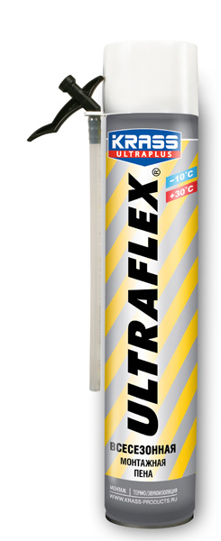 Пена монтажная KRASS ULTRAPLUS ULTRAFLEX Всесезонная бытовая 650мл (12шт/кор)