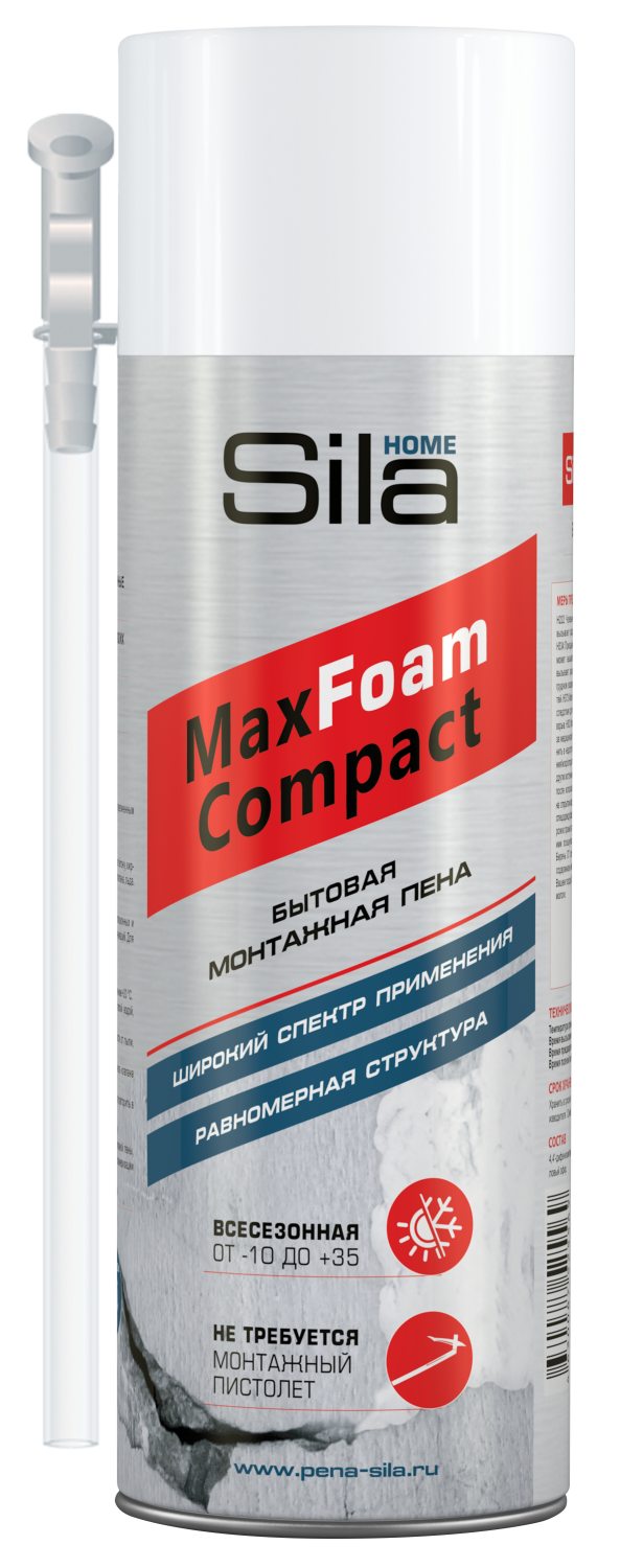 Пена монтажная всесезонная SILA HOME MAX FOAM COMPACT 400мл (12шт/кор)