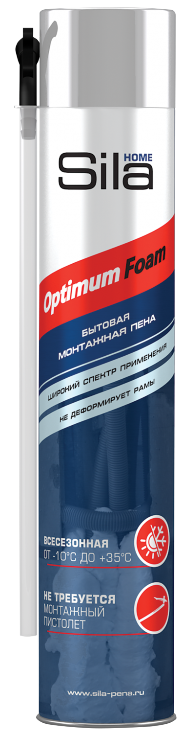 Пена монтажная всесезонная SILA HOME OPTIMUM FOAM 750мл (12шт/кор)