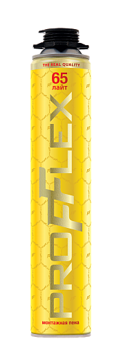 Пена монтажная профессиональная PROFFLEX PRO YELLOW 65 LITE 850мл (12шт/кор)