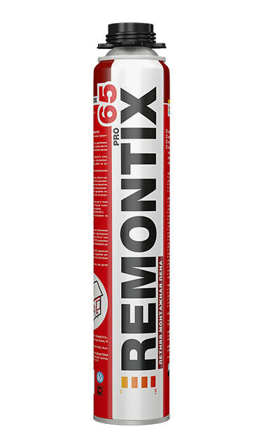 Пена монтажная профессиональная Remontix Pro 65 ЛЕТО 850мл (12шт/кор)