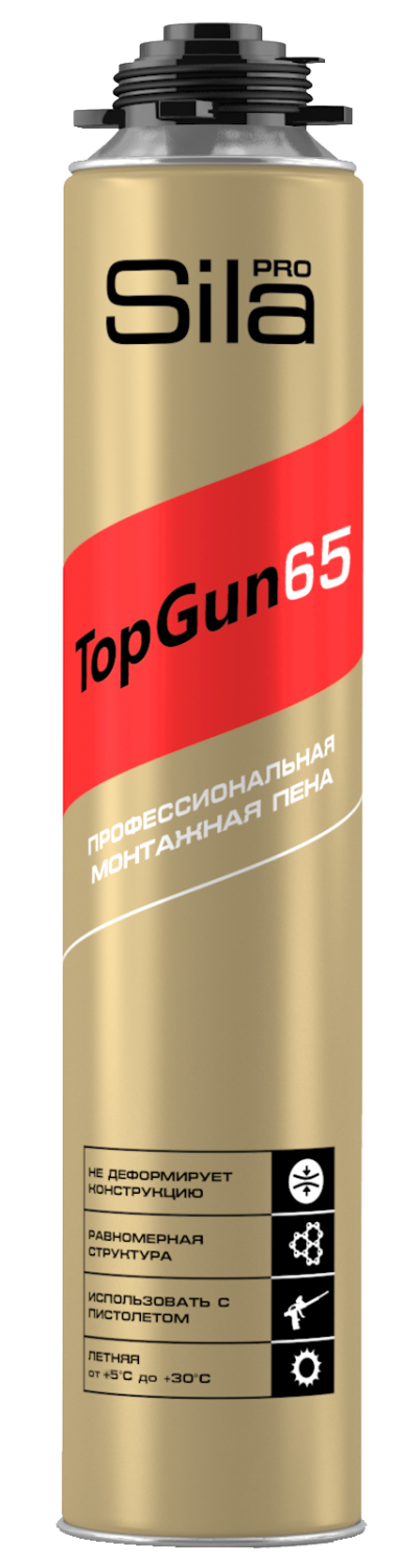 Пена монтажная профессиональная Sila TopGun 65 875 мл (12шт/кор)