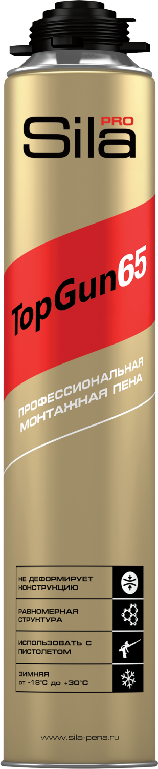 Пена монтажная профессиональная Sila TopGun 65 зимняя 875 мл (12шт/кор)