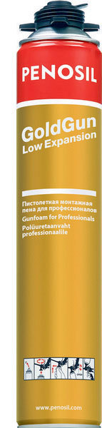 Пена монтажная профессиональная всесезонная Penosil GoldGun Low Expansion 750мл (12шт/кор)