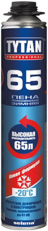 Пена монтажная профессиональная зимняя Tytan Professional 65 750мл (-20C) (12шт/кор)