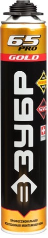 Пена монтажная профессиональная ЗУБР GOLD PRO 65 всесезонная, 850мл (12шт/кор)