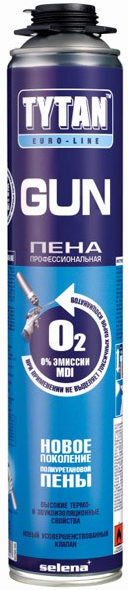Пена профессиональная Tytan Euroline GUN 750мл (12шт/кор)