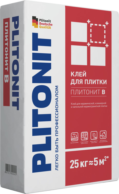 ПЛИТОНИТ В  клей плиточный для наружных и внутренних работ