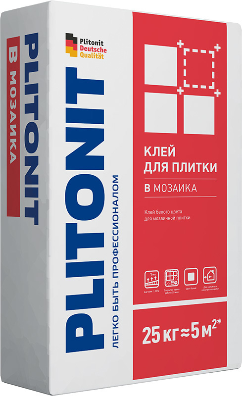 ПЛИТОНИТ В-мозаика клей для мозаичной плитки белый (25кг)
