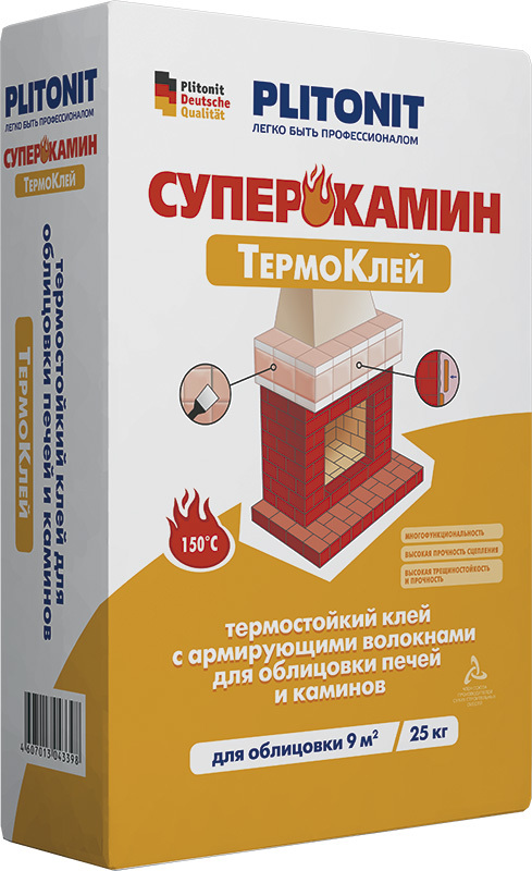 ПЛИТОНИТ СуперКамин Термоклей для облицовки печей и каминов