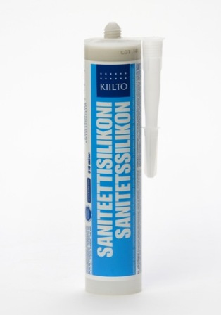 Сантехнический  силиконовый герметик Kiilto Saniteettisilikoni 310мл (12шт/кор)