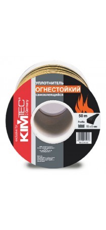 Уплотнитель KIM TEC огнестойкий Е50 15х8мм черный