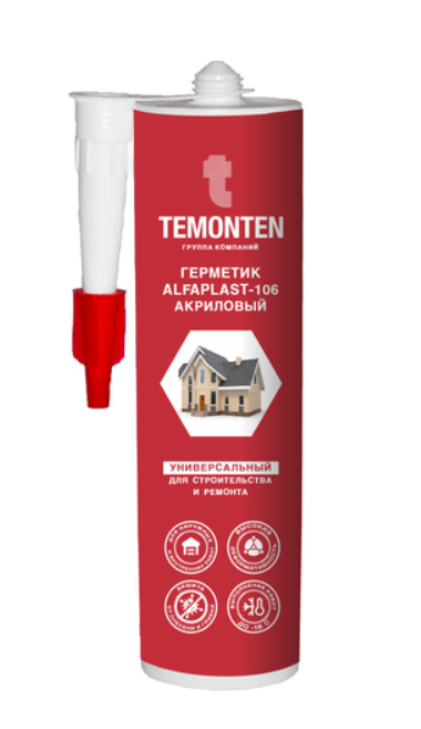 Герметик высокоэластичный, санитарный TEMONTEN Alfaplast-106 310мл