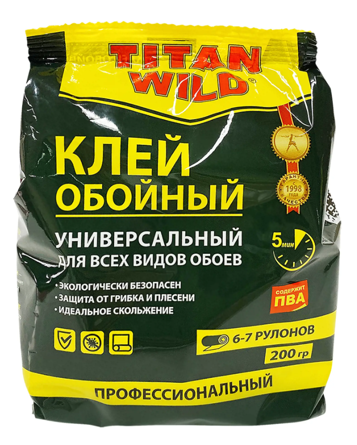 Клей обойный профессиональный TITAN WILD Универсальный 200г (36шт/кор)