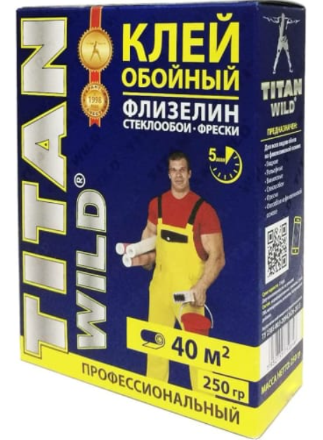 Клей обойный профессиональный TITAN WILD Флизелиновый 250г (36шт/кор)
